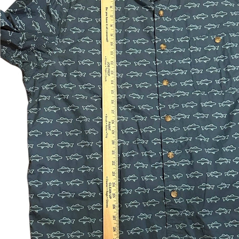 Duluth Trading Fish Print Button Down Long Sleeve Shirt Size 2XL - Picture 5 of 5